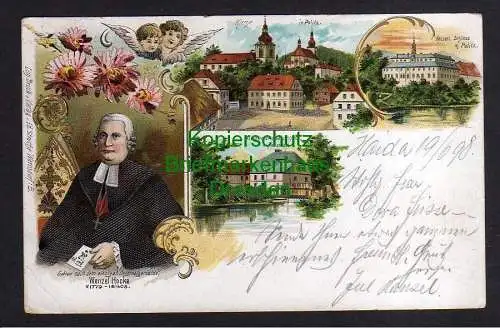 117338 AK Politz Litho 1898 Horni Police Oberpolitz Wenzel Hocke Geburtshaus Neu