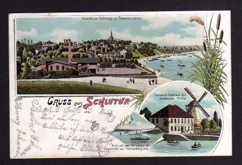 115237 AK Lübeck Schlutup 1899 Litho Windmühle Thiemanns Gasthaus