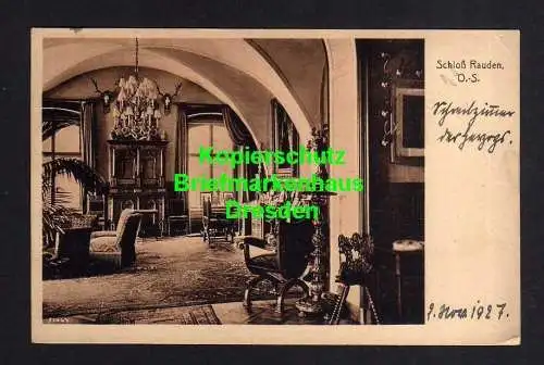 115805 AK Rauden Bez. Oppeln O.S.  1927 Schloss