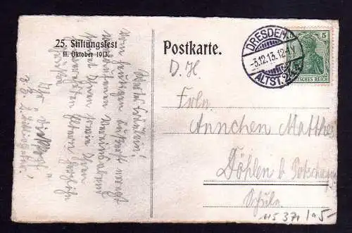 115371 AK Dresden Wettiner Gymnasium 1913 Studentika 25. Stiftungsfest