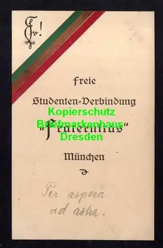 116196 AK München um 1910 Freie Studenten Verbindung Fraternitas Bruderschaft