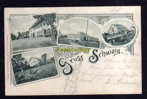 115760 AK Schwaig 1901 Mehrbildkarte Gasthaus Fabrik Haus