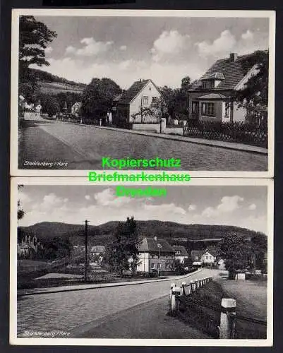 114661 2 AK Stecklenberg Harz 2 Straßenansichten Dorfstraße bei Thale