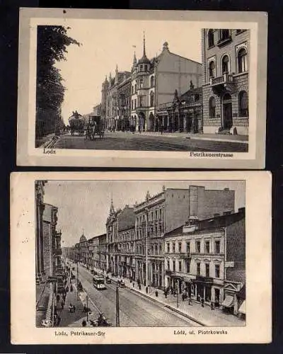 113324 2 AK Lodz Petrikauerstrasse 1914 1916 Feldpost