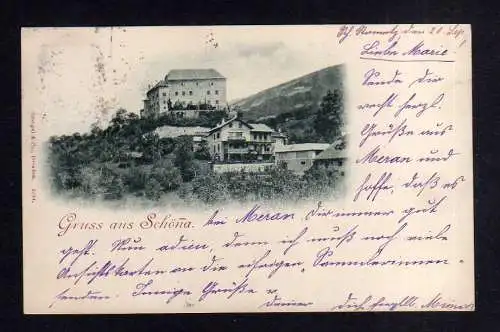 113298 AK Schenna Schönna bei Meran 1898 Schloss Schenna