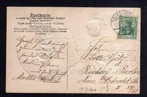 113210 AK Neujahr 1908 Ballon Jahreszahl Glücksklee vierblättrige Kleeblätter ge