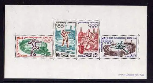 111625 Mali 1964 86 - 89 Block 2 ** Olympische Spiele postfrisch