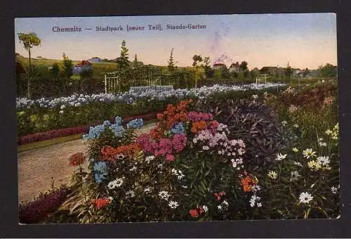 112493 AK Chemnitz Stadtpark Stauden Garten 1921 Mitteldeutsches Bundesfest