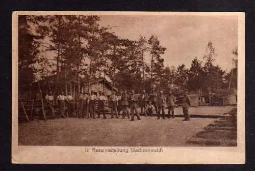 112382 AK Sachsenwald Schleswig-Holstein Soldaten Reservestellung 1918 Feldpost