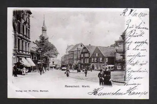 112282 AK Remscheid Markt 1900 Kirche