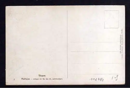 112481 AK Thorn Torun um 1920 Rathaus erbaut 13. - 14. Jahrhundert