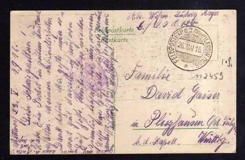 112459 AK Sivry Inneres der Kirche Feldpost 1916 Feldpostexpedition Württ. Landw