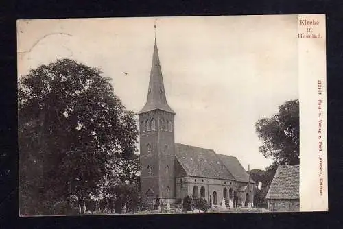 111253 AK Haselau Kr. Pinneberg 1908 Kirche Vollbild Hl. Dreikönigskirche