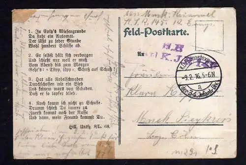 111291 AK Krieg 1915 Der falsche Gottlieb bei Eply mit seinem Maschinengewehr