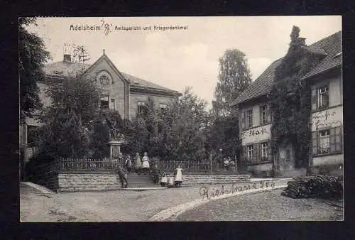 111421 AK Adelsheim Baden 1915 Amtsgericht Kriegerdenkmal Rietstrasse 205