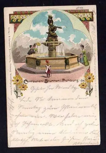 110649 AK Frohburg i. Sa. 1899 Litho Centauren Brunnen