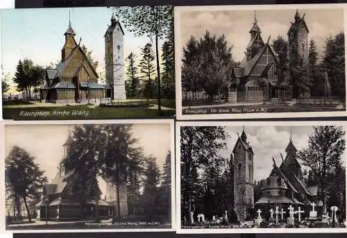 111015 8 AK Brückenberg Riesengebirge Winter Schnee Kirche Wang