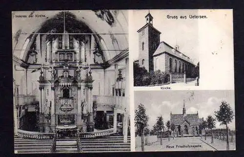 111263 AK Uetersen 1909 Kirche Altar Neue Friedhofskapelle