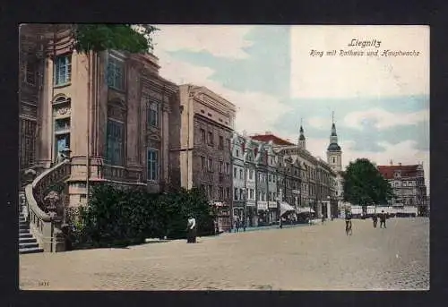 110659 AK Liegnitz Schlesien um 1905 Ring Rathaus Hauptwache Korbwaren Geschäft