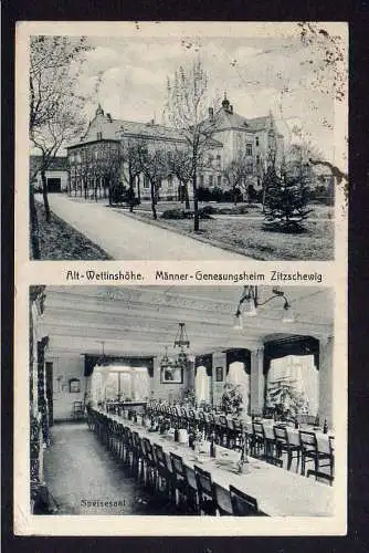 111559 AK Zitzschewig 1922 Alt Wettinhöhe Männer Genesungsheim Aussenansicht + S