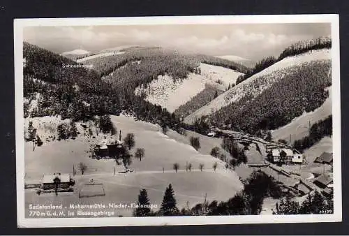 110766 AK Kleinaupa Sudetenland Mohornmühle Riesengebirge Fotokarte 1939 Winter