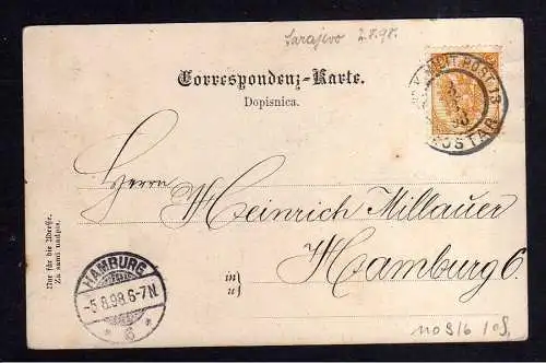 110916 AK Sarajevo Ali Pascha Moschee 1898 Mostar K.u.K. Militärpost 13