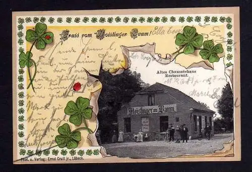 109999 AK Lübeck Präge Litho 1901 Moislinger Baum Altes Chausseehaus Restaurant