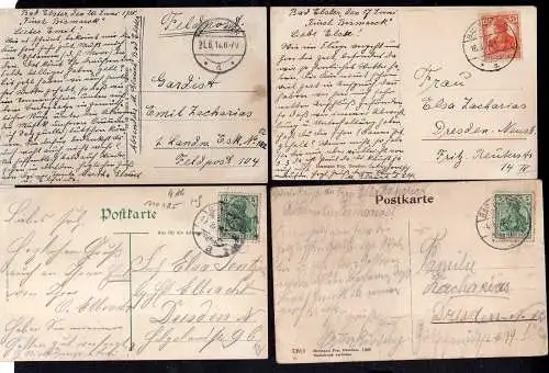 110185 4 AK Bad Elster Sanatorium Dr. Köhler 1918 Kurplatz 1908 Panorama 1918 Lo