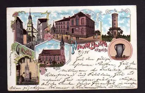 108496 AK Naumburg a. Quais Litho 1898 Aussichtsturm Kirche St. Josephs Stift