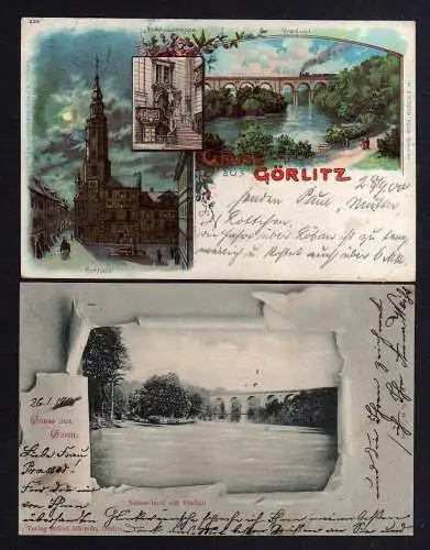 105929 6 AK Görlitz Viadukt 1900 Neisse Insel Laufsteg 1901