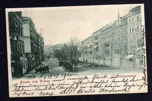 102418 AK Posen 1900 Wilhelmstrasse Geschäft H. Heckert