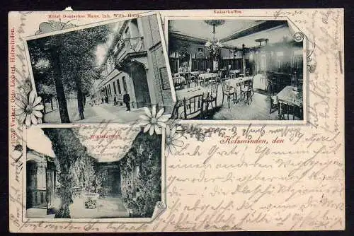 73270 AK Holzminden 1901Hotel Deutsches Haus Kaisekaffee Wintergarten