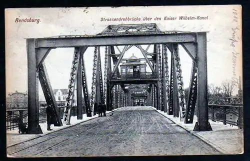 47370 AK Rendsburg Strassendrehbrücke Kanal 1921