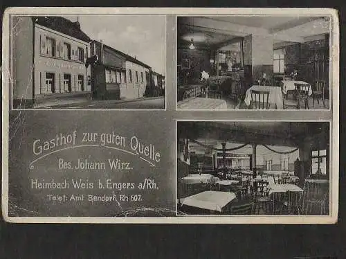 21510 AK Heimbach Weis b. Engers Gasthof z. guten Quelle , ungelaufen um 1920