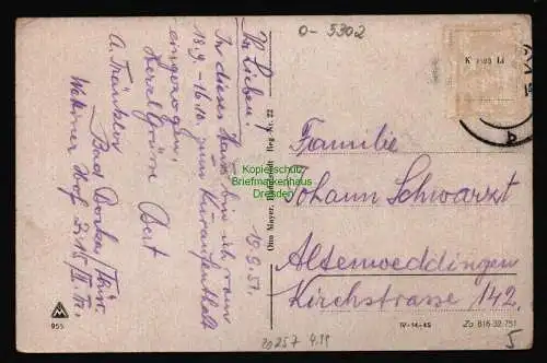 20257 AK Bad Berka 1951 Hotel Pension Wettiner Hof