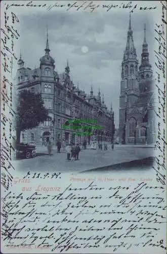 165187 AK Liegnitz 1899 Passage und St. Peter- und Paul-Kirche