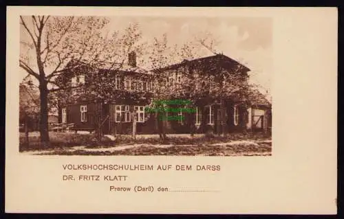 161843 AK Prerow Darss Volkshochschulheim Dr. Fritz Klatt um 1930