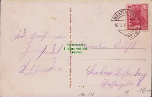 161346 AK Wartenburg Ostpr. 1919 Barczewo Panorama mit Markt Rathaus