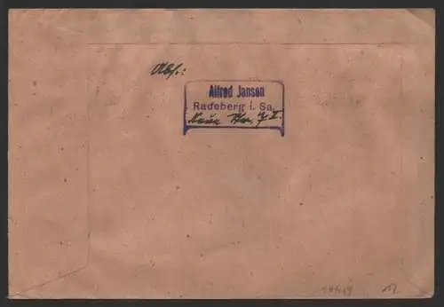 B-14459 Brief DR Hindenburg ZD Stempel Deutsches Dienstpostamt Oslo 1944