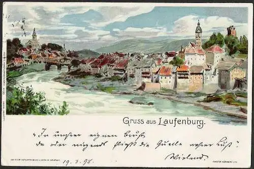 23711 AK Litho Laufenburg Baden Kr. Waldshut Baden-Württemberg