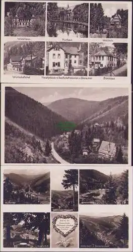 171248 3 AK Bad Finkenmühle Erholungsheim des FDGB Post Mellenbach/Thür. 1948