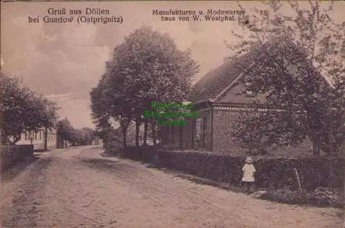 158091 AK Döllen Gumtow Ostprignitz 1919 Manufakturen und Modewarenhaus Westphal