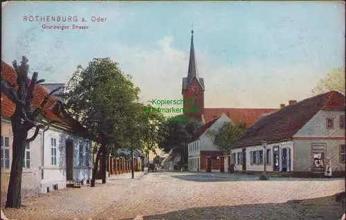 157933 AK Rothenburg an der Oder Czerwiensk 1907 Grünberger Strasse