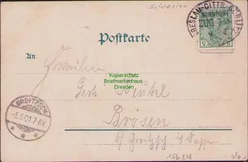 156278 AK Hirschberg Schlesien 1901 Panorama Bahnpost Breslau - Dittb. - Görlitz