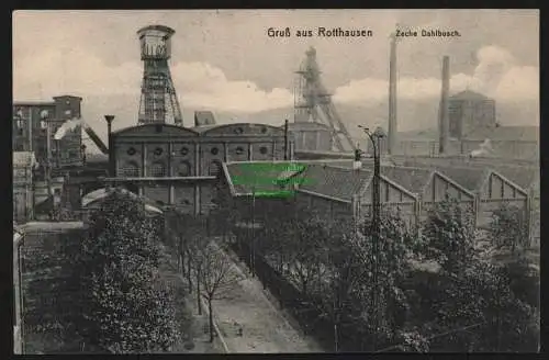 148334 AK Rotthausen 1910 GelsenkirchenZeche Dahlbusch Bergbau Förderturm