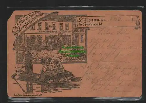 136694 AK Lübbenau/Spreewald 1894 Vorläufer Neumanns Hotel zum Deutschen Hause