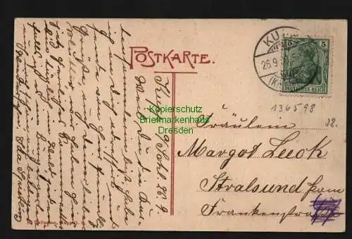 136598 AK Kupp O.-S. Kup Oberschlesien 1908 Königl. Amtsgericht Mühlteich