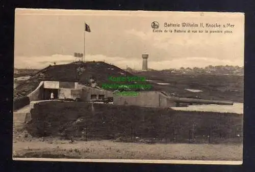 132513 AK Batterie Wilhelm II. Knocke s/ Mer Bunker Wasserturm um 1918