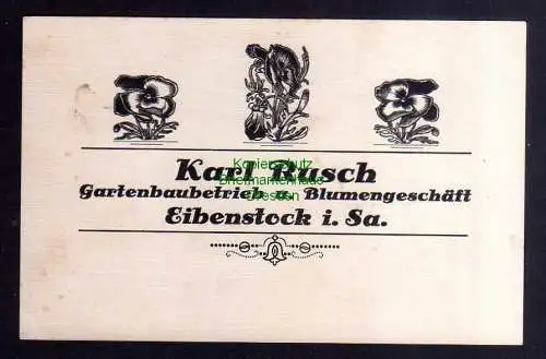 131978 AK Eibenstock Sa. Karl Rusch Gartenbaubetrieb und Blumengeschäft