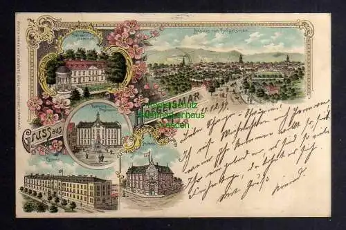 131005 AK Hofgeismar 1899 Litho Kaserne Postamt Rathaus Seminar